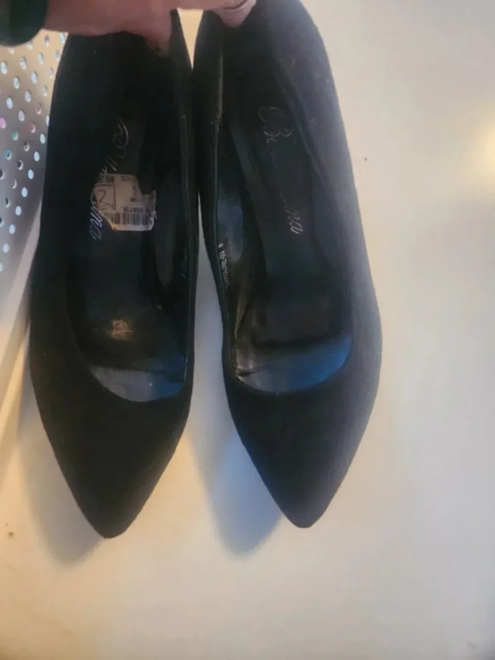 Wedge black suede women dress shoes